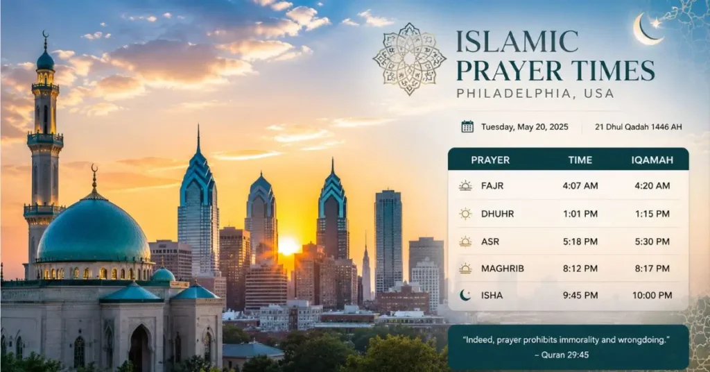 islamic prayer time in philadelphia​
